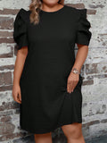Vestido Lilian Plus-Size Manga Bufante - Tiffani Moda Feminina