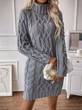 Vestido De Tricô Beatriz Gola Alta