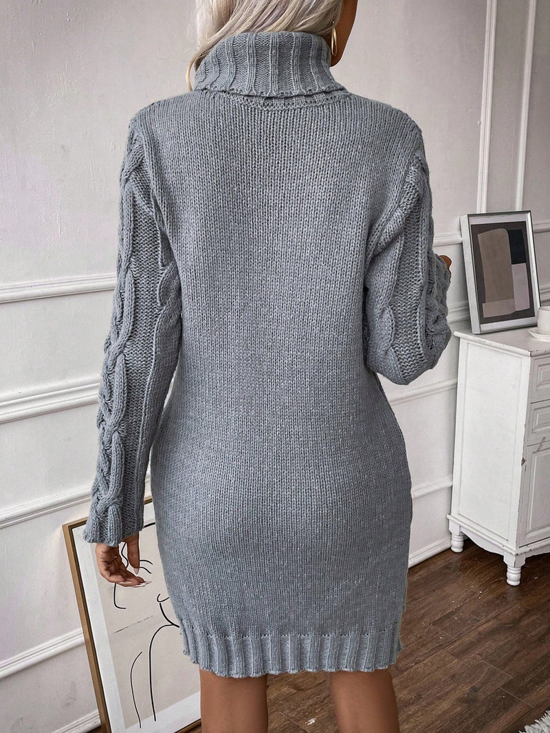Vestido De Tricô Beatriz Gola Alta