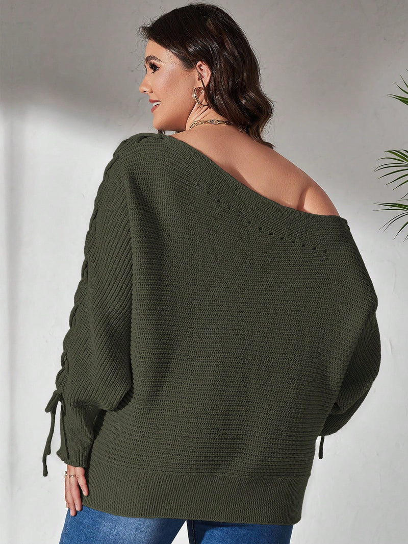 Camisola Fashion ombro Caído Plus Size