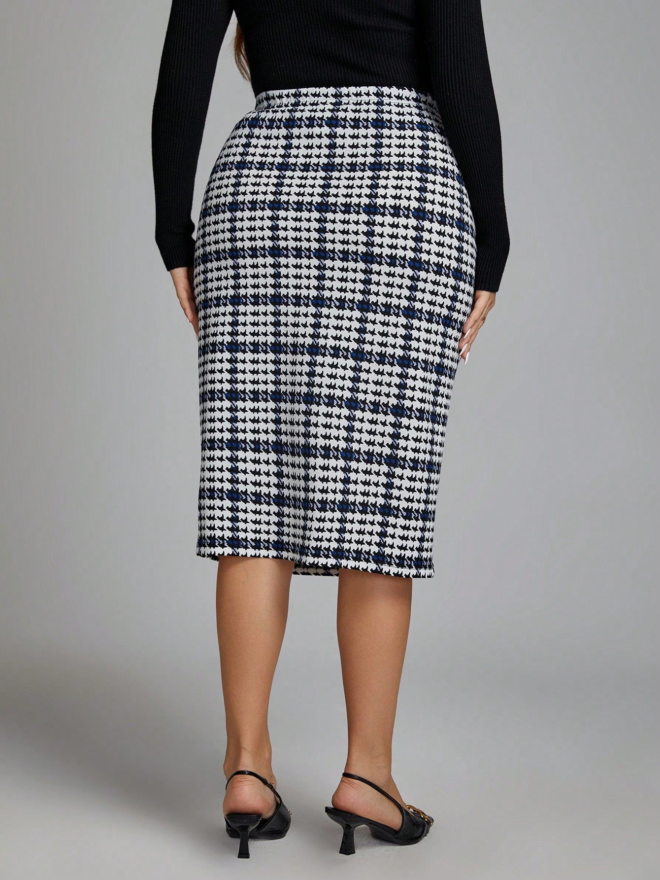 Classic Saia Plus Size Xadrez - Tiffani Moda Feminina