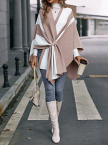 Cardigan Clasi Dois Tons Manga De Asa De Morcego