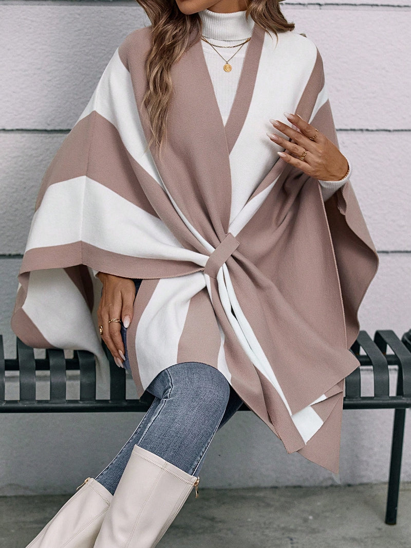 Cardigan Clasi Dois Tons Manga De Asa De Morcego