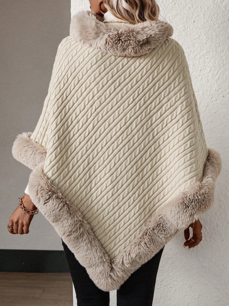 Suéter Poncho Essncye Gola Alta
