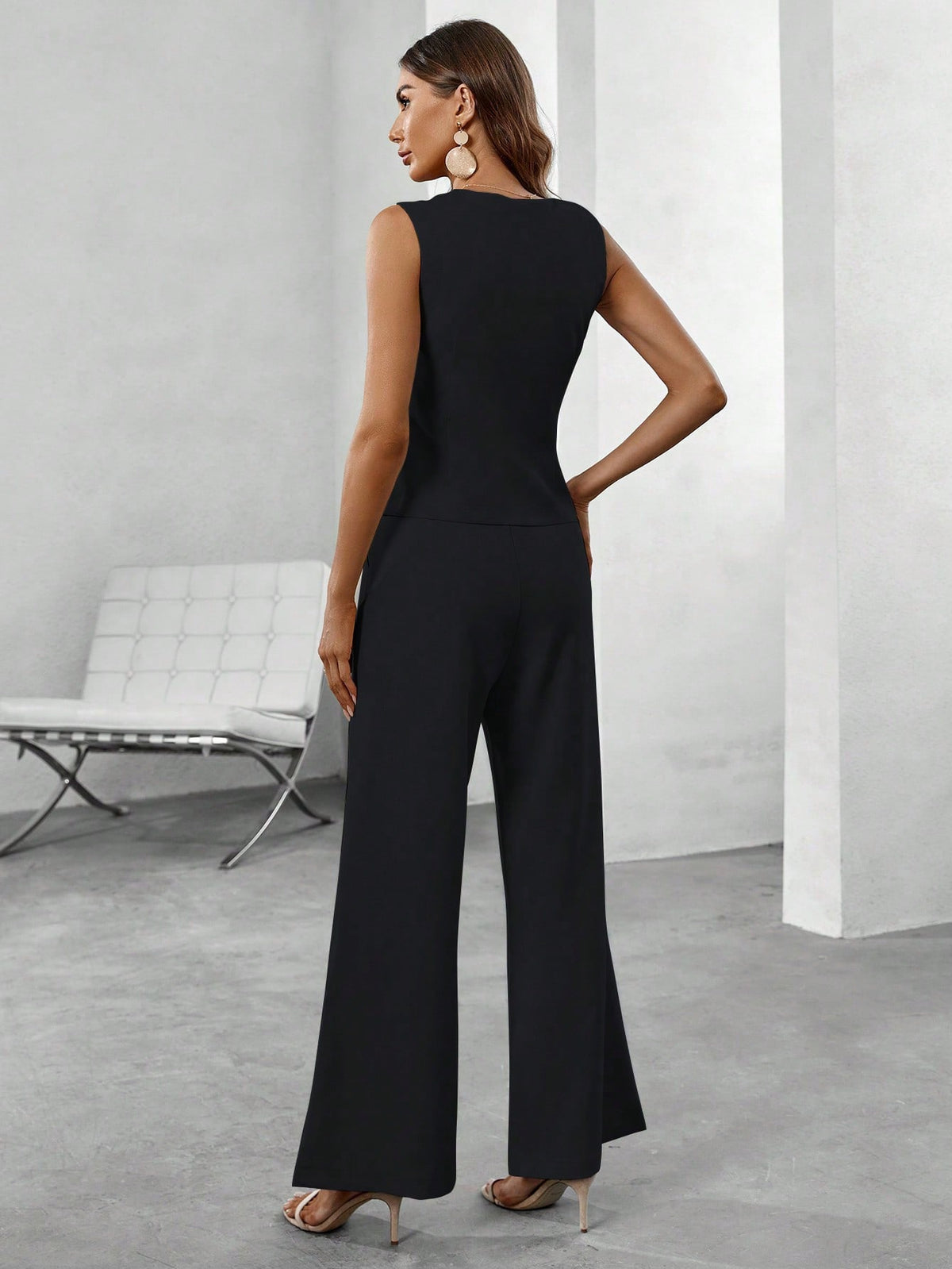 Conjunto Colete Blazer & Calças Wide leg - Tiffani Moda Feminina