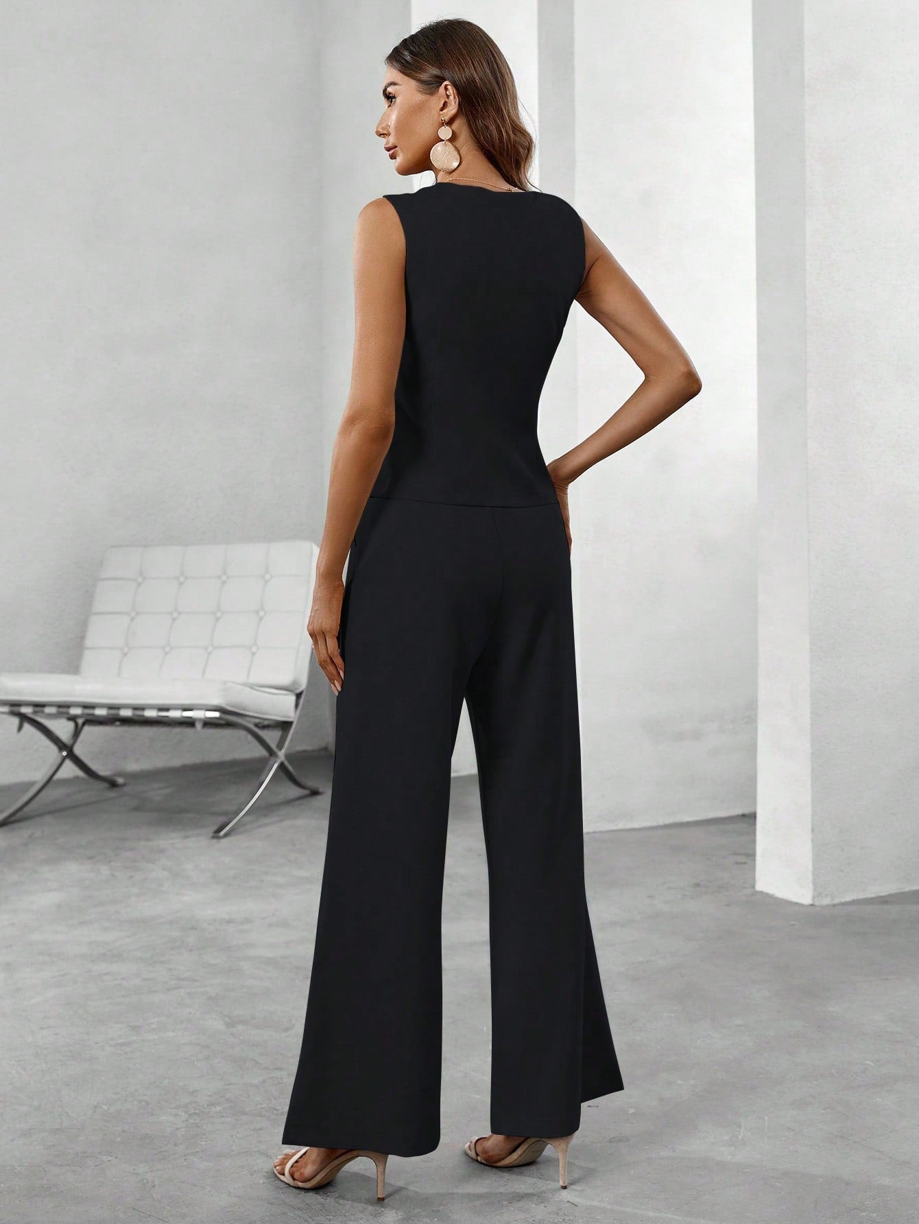 Conjunto Colete Blazer & Calças Wide leg - Tiffani Moda Feminina