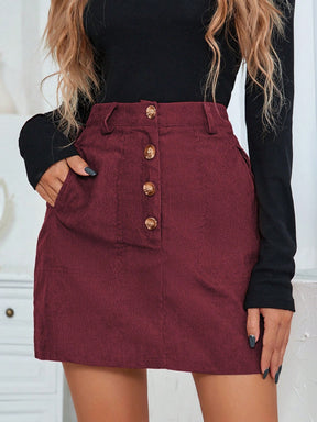 Saia Line De Botões Frontais - Tiffani Moda Feminina