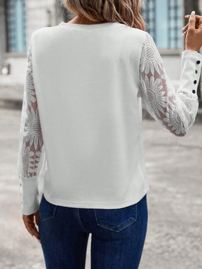 Blusa Mary Com Manga De Renda