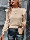 Suéter Moann Justo Babado No Ombro - Tiffani Moda Feminina
