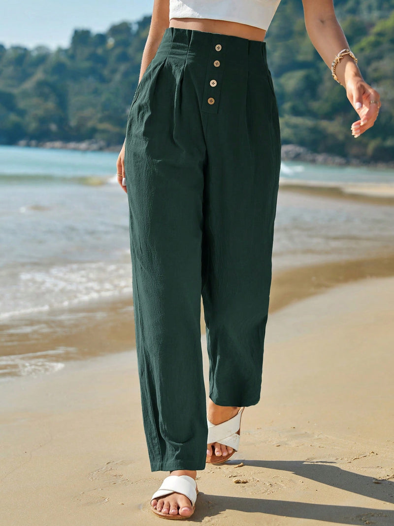 Calça Alfaiataria Francy Plissado Cintura Alta - Tiffani Moda Feminina