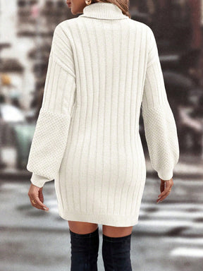 Vestido Suéter Monique De Gola Alta E Ombro Caído