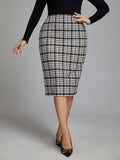 Classic Saia Plus Size Xadrez - Tiffani Moda Feminina