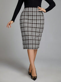 Classic Saia Plus Size Xadrez - Tiffani Moda Feminina