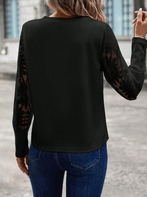 Blusa Mary Com Manga De Renda