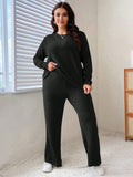 Conjunto Tinna Canelado De Duas Peças  Plus Size