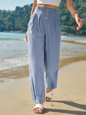 Calça Alfaiataria Francy Plissado Cintura Alta - Tiffani Moda Feminina