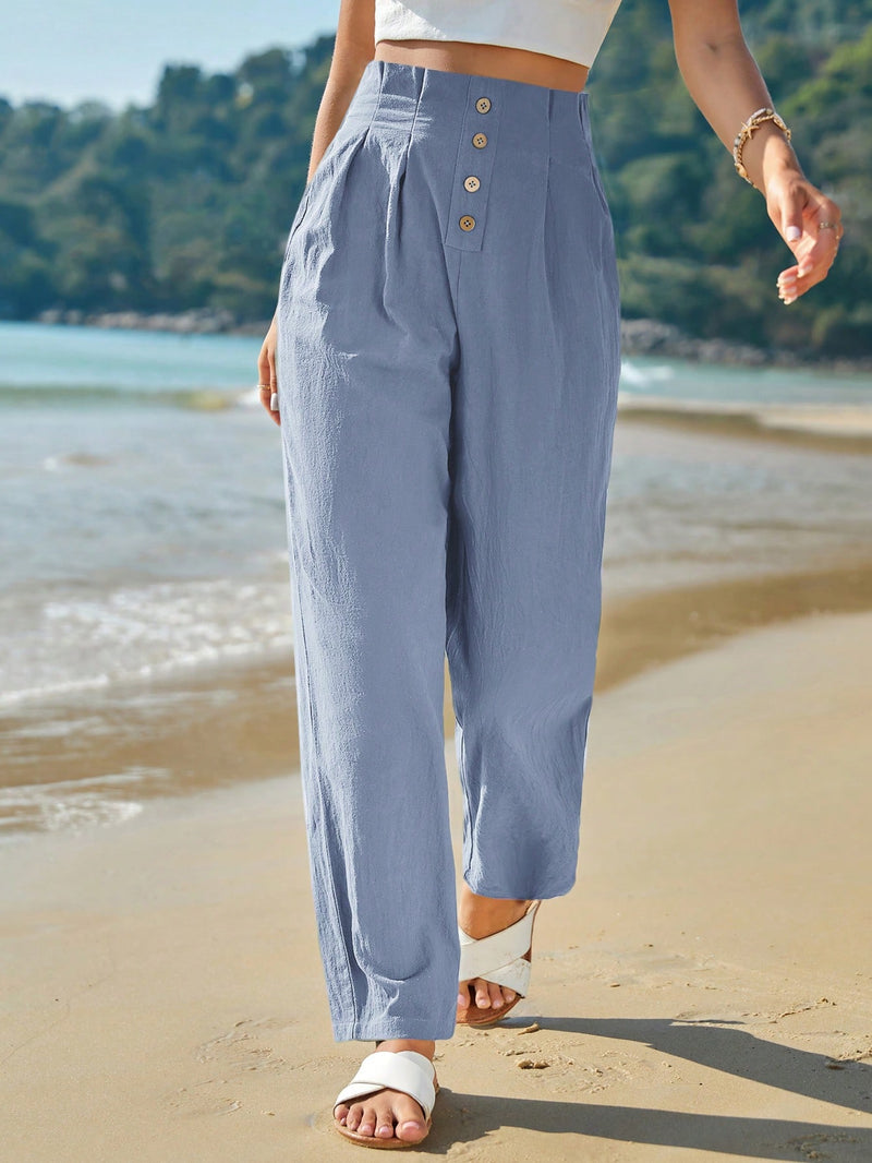Calça Alfaiataria Francy Plissado Cintura Alta - Tiffani Moda Feminina