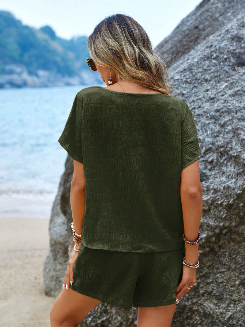 Conjunto Primavera Blusa & Shorts de cintura - Tiffani Moda Feminina