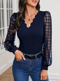 Camisa Manga Longa Com Detalhe de Acabamento de Borda de Concha - Tiffani Moda Feminina