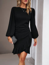 Vestido Dyva Inverno Com Manga Bolha Estilo Elegante