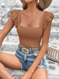 Camiseta Lila Bel Bainha Com Babados - Tiffani Moda Feminina
