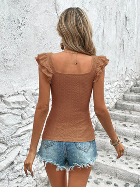 Camiseta Lila Bel Bainha Com Babados - Tiffani Moda Feminina