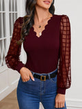 Camisa Manga Longa Com Detalhe de Acabamento de Borda de Concha - Tiffani Moda Feminina
