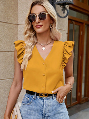 Camisa Clasi Fernanda Mangas com Babados - Tiffani Moda Feminina