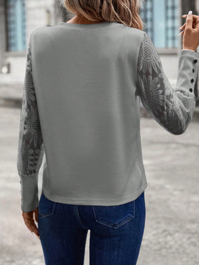 Blusa Mary Com Manga De Renda