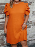 Vestido Lilian Plus-Size Manga Bufante - Tiffani Moda Feminina