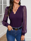 Camisa Manga Longa Com Detalhe de Acabamento de Borda de Concha - Tiffani Moda Feminina