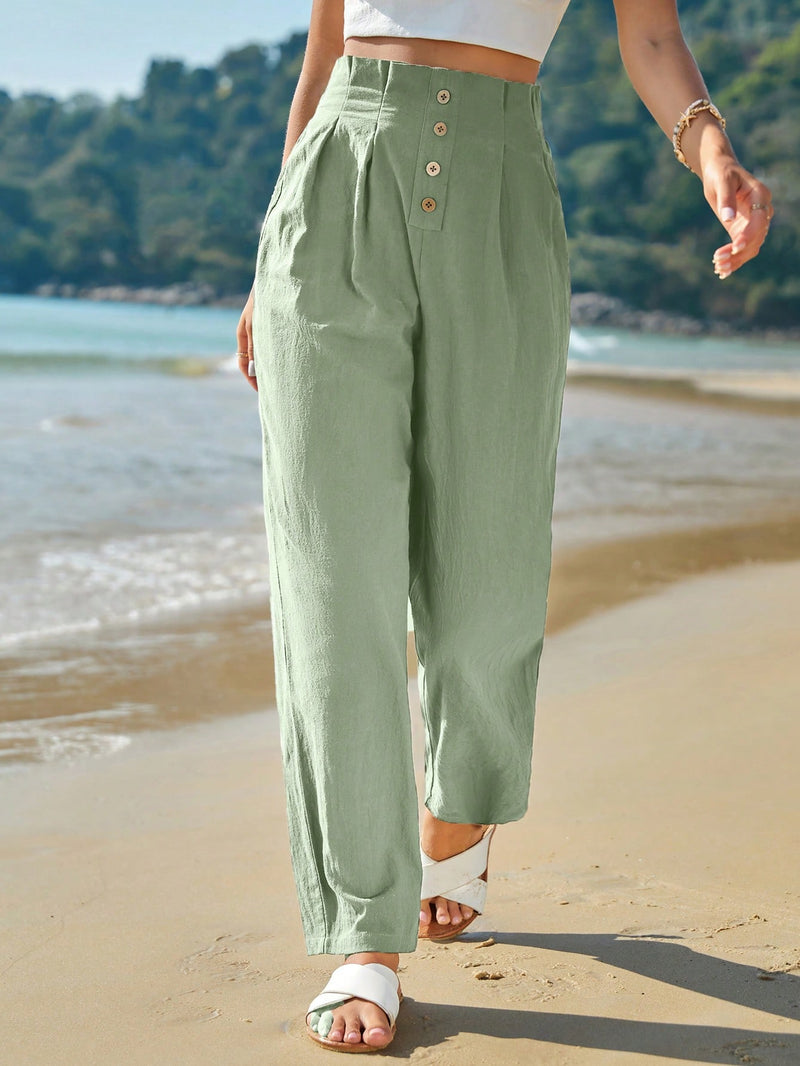 Calça Alfaiataria Francy Plissado Cintura Alta - Tiffani Moda Feminina