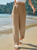 Calça Alfaiataria Francy Plissado Cintura Alta - Tiffani Moda Feminina