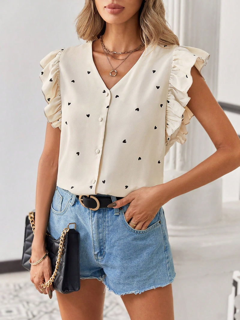 Camisa Clasi Fernanda Mangas com Babados - Tiffani Moda Feminina