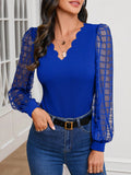 Camisa Manga Longa Com Detalhe de Acabamento de Borda de Concha - Tiffani Moda Feminina