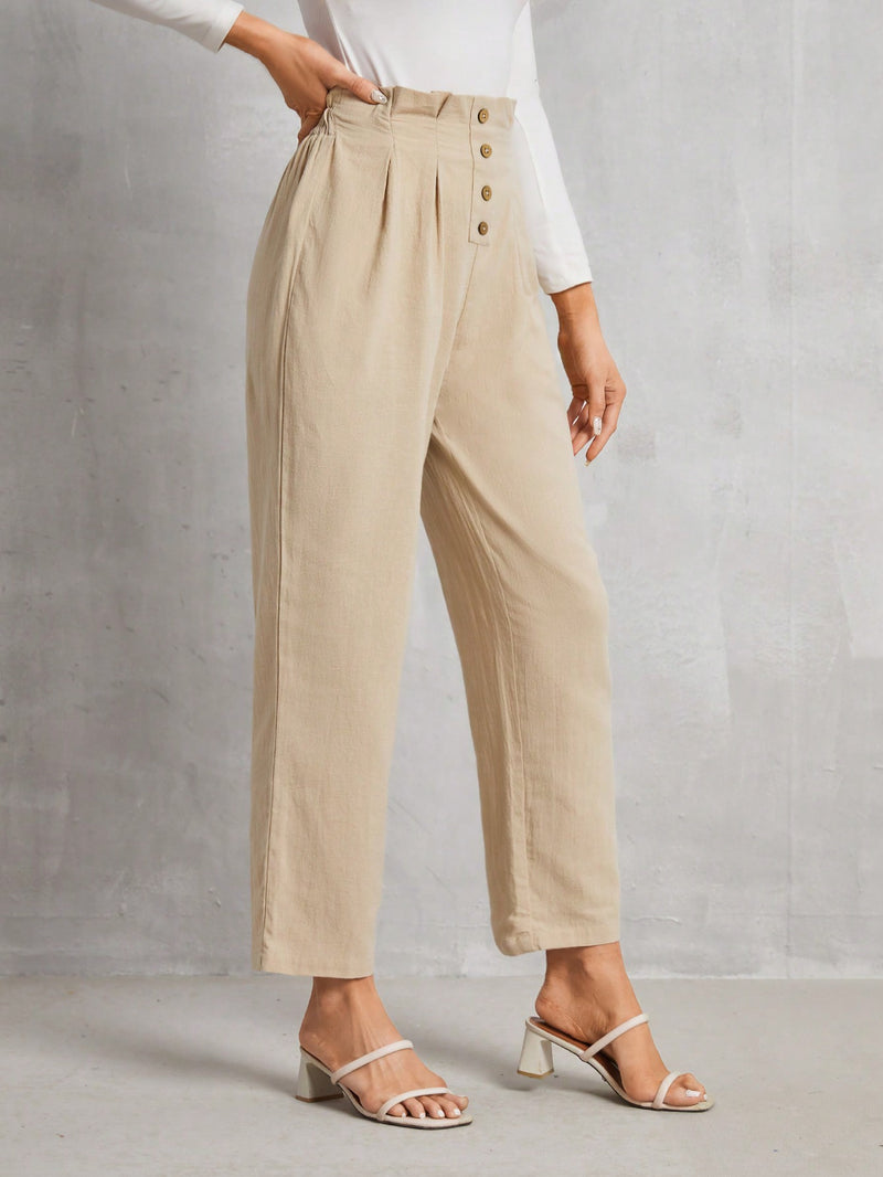 Calça Alfaiataria Francy Plissado Cintura Alta - Tiffani Moda Feminina