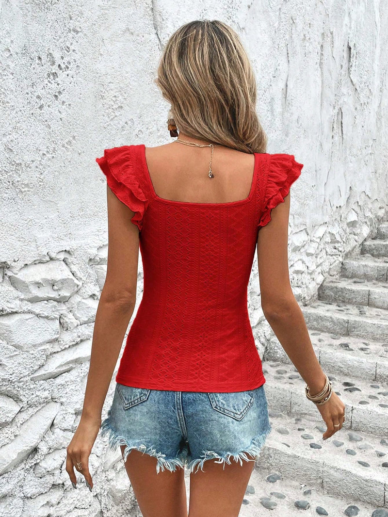 Camiseta Lila Bel Bainha Com Babados - Tiffani Moda Feminina