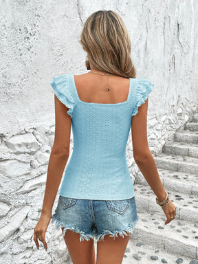 Camiseta Lila Bel Bainha Com Babados - Tiffani Moda Feminina