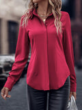 Camisa Merien De Manga Longa De Cor Sólida - Tiffani Moda Feminina