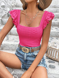 Camiseta Lila Bel Bainha Com Babados - Tiffani Moda Feminina