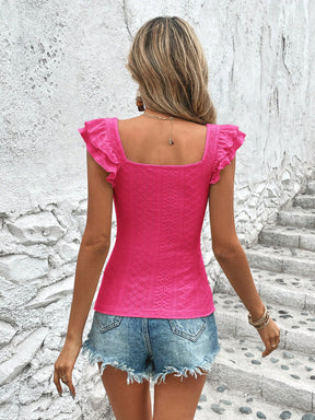 Camiseta Lila Bel Bainha Com Babados - Tiffani Moda Feminina