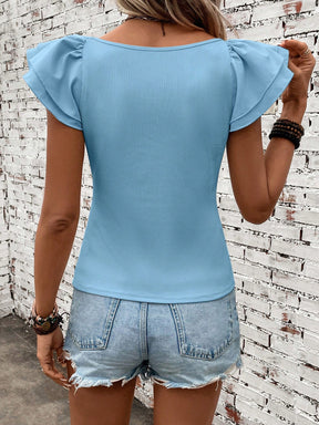 Camiseta Classi Manga De Borboleta - Tiffani Moda Feminina