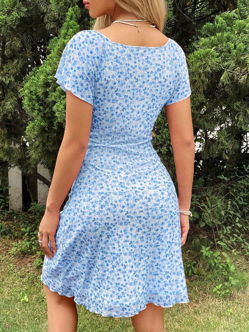 Vestido Paris Floral babado - Tiffani Moda Feminina