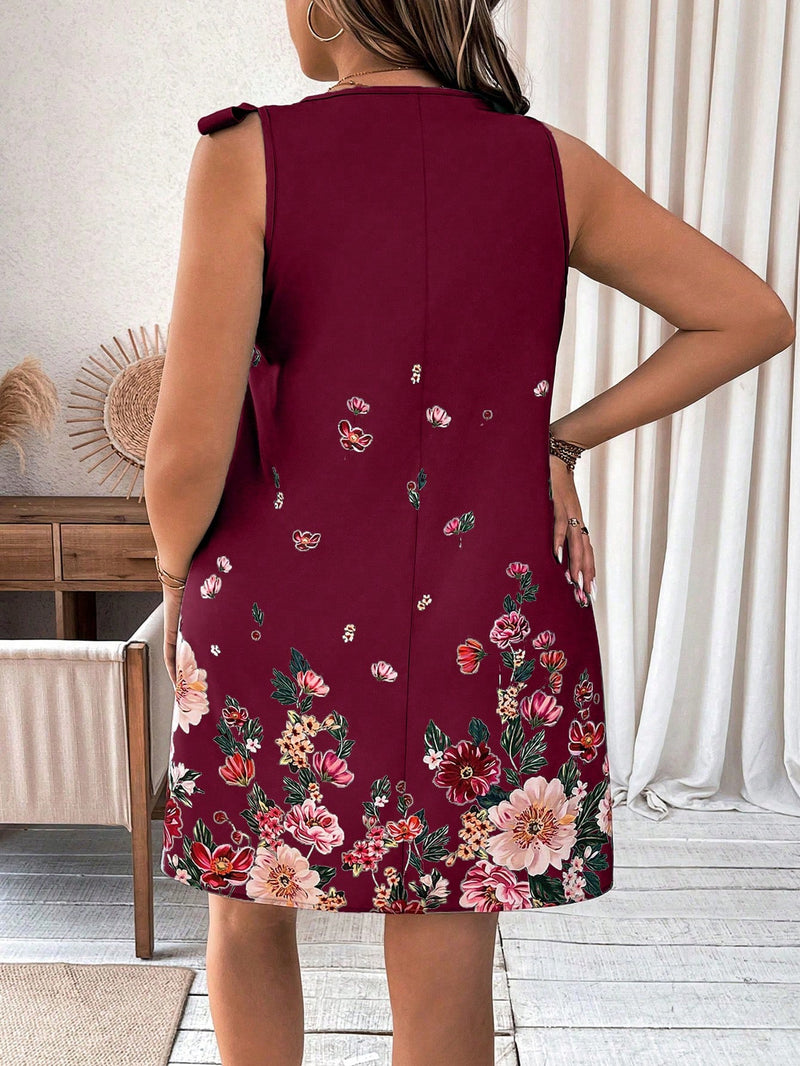 Vestido Plus Size Decote De Renda Em Patchwork - Tiffani Moda Feminina