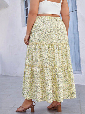 Saias Floral Encantada Plus-Size - Tiffani Moda Feminina