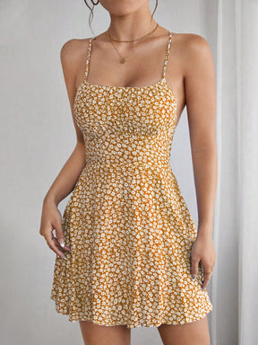 Vestido Belly Floral Curto Costa Cruzada - Tiffani Moda Feminina