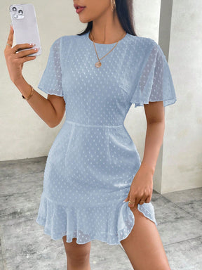 Vestido De Chiffon Com Bolinhas - Tiffani Moda Feminina