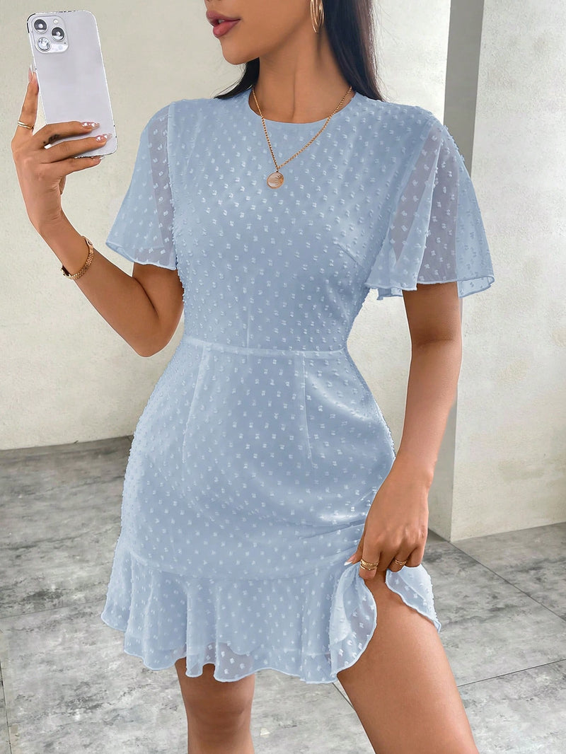 Vestido De Chiffon Com Bolinhas - Tiffani Moda Feminina