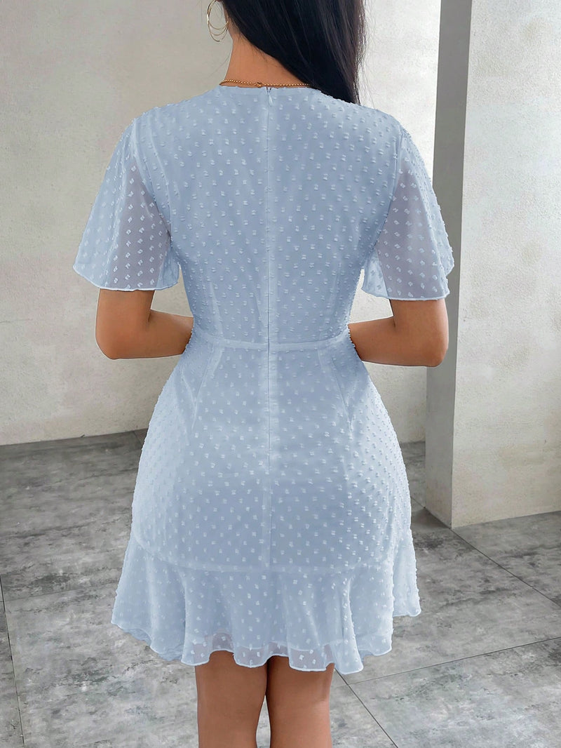 Vestido De Chiffon Com Bolinhas - Tiffani Moda Feminina