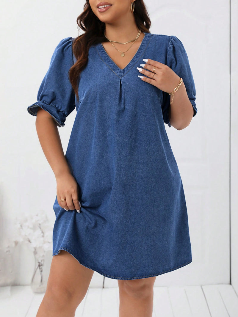 Vestido Jeans Janinne Plus Size